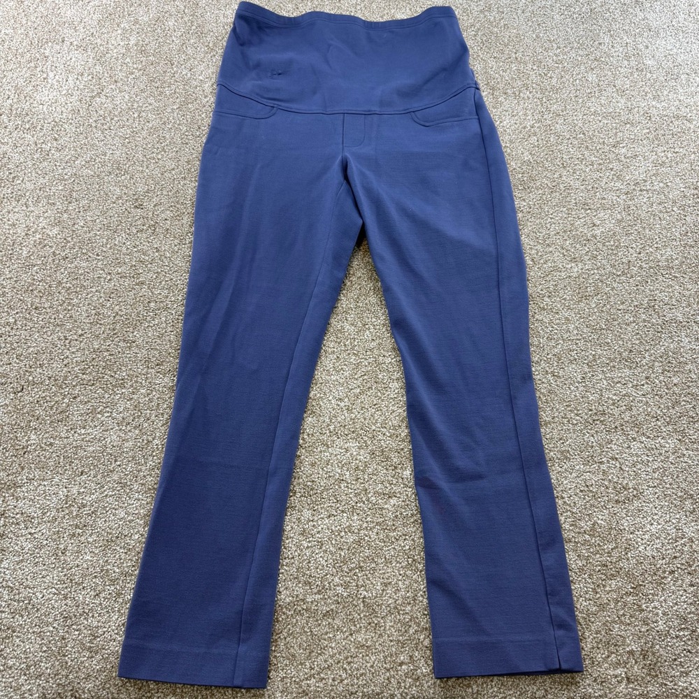 Noir Womens XS Blue Maternity Pull On Trousers Stretch Work Pants Office Career